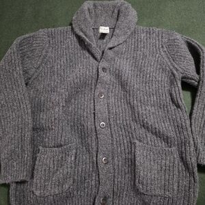 LL Bean Gray Ribbed Men's Cardigan
